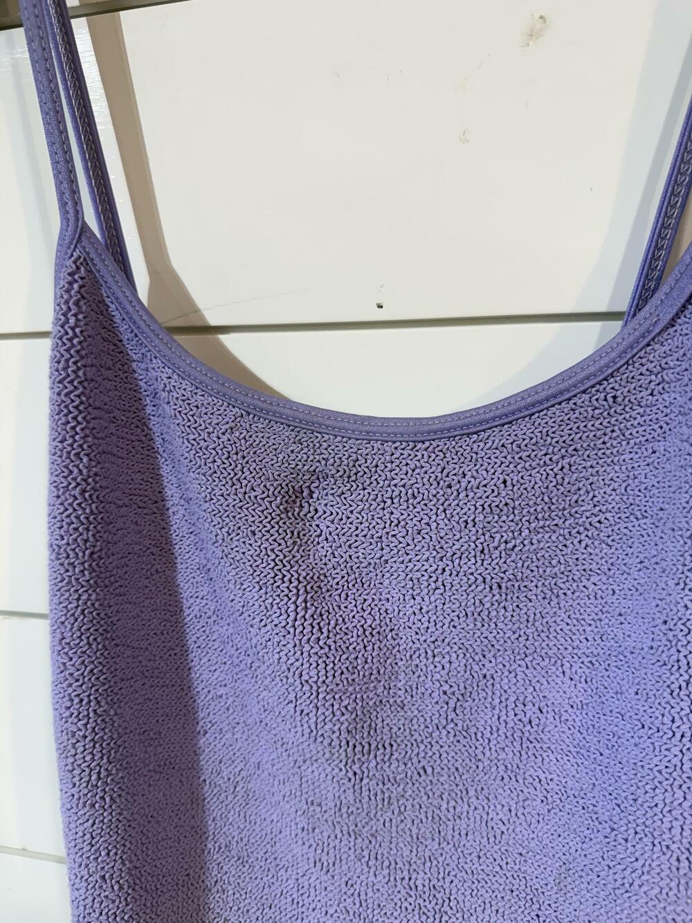 Hunza G Women's Purple Pamela Crinkle One-Piece Swim One Size RTL: $255.00 - Picture 4 of 6
